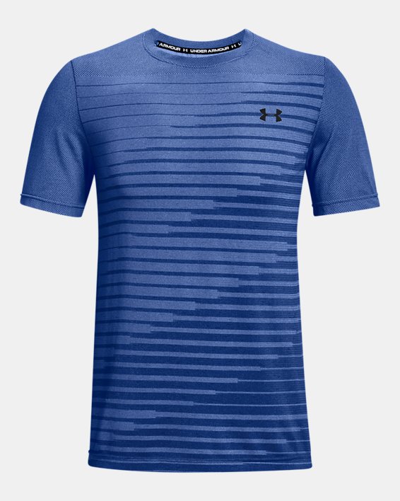 Men's UA Seamless Fade Short Sleeve, Blue, pdpMainDesktop image number 4
